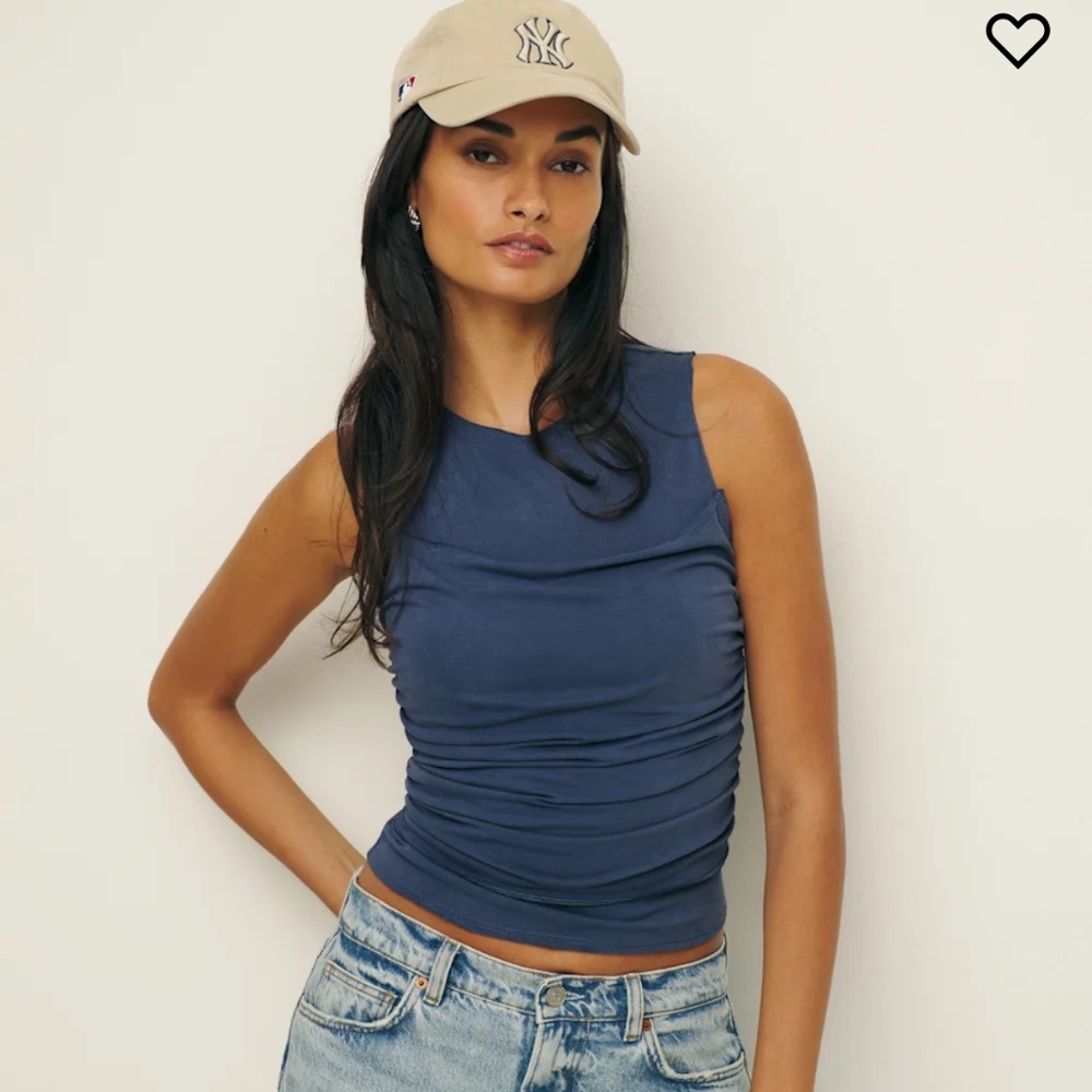 Reformation Louise Knit Top Blue - Size XS